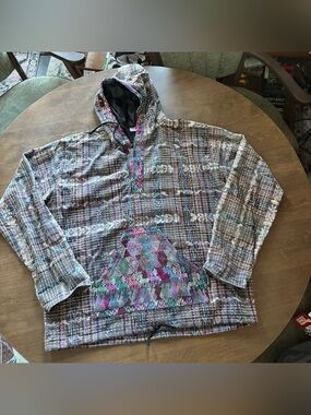IXCHEL Men's Pullover Hoodie Size XL Hippie Boho